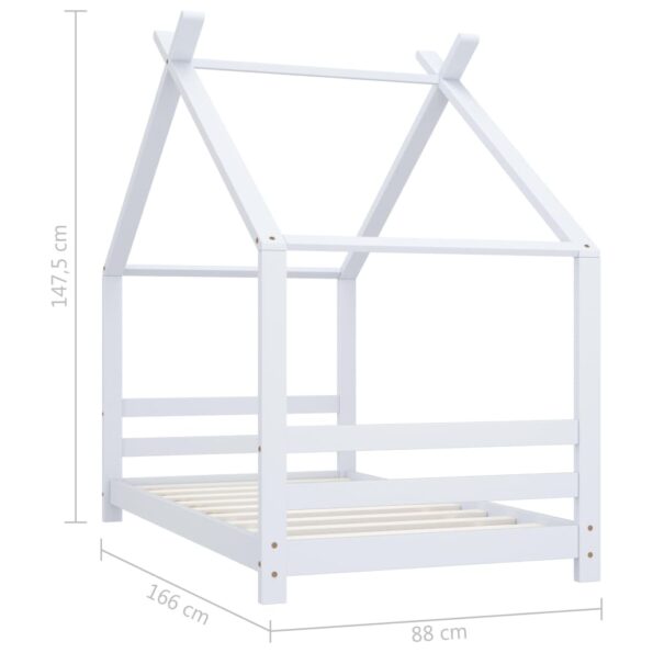 vidaXL Rám detskej postele biely 80x160 cm borovicový masív – Obrázok 7