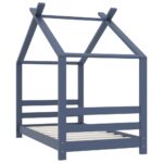 vidaXL Rám detskej postele sivý 70x140 cm borovicový masív – Obrázok 2