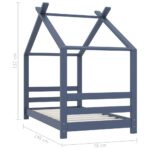 vidaXL Rám detskej postele sivý 70x140 cm borovicový masív – Obrázok 7
