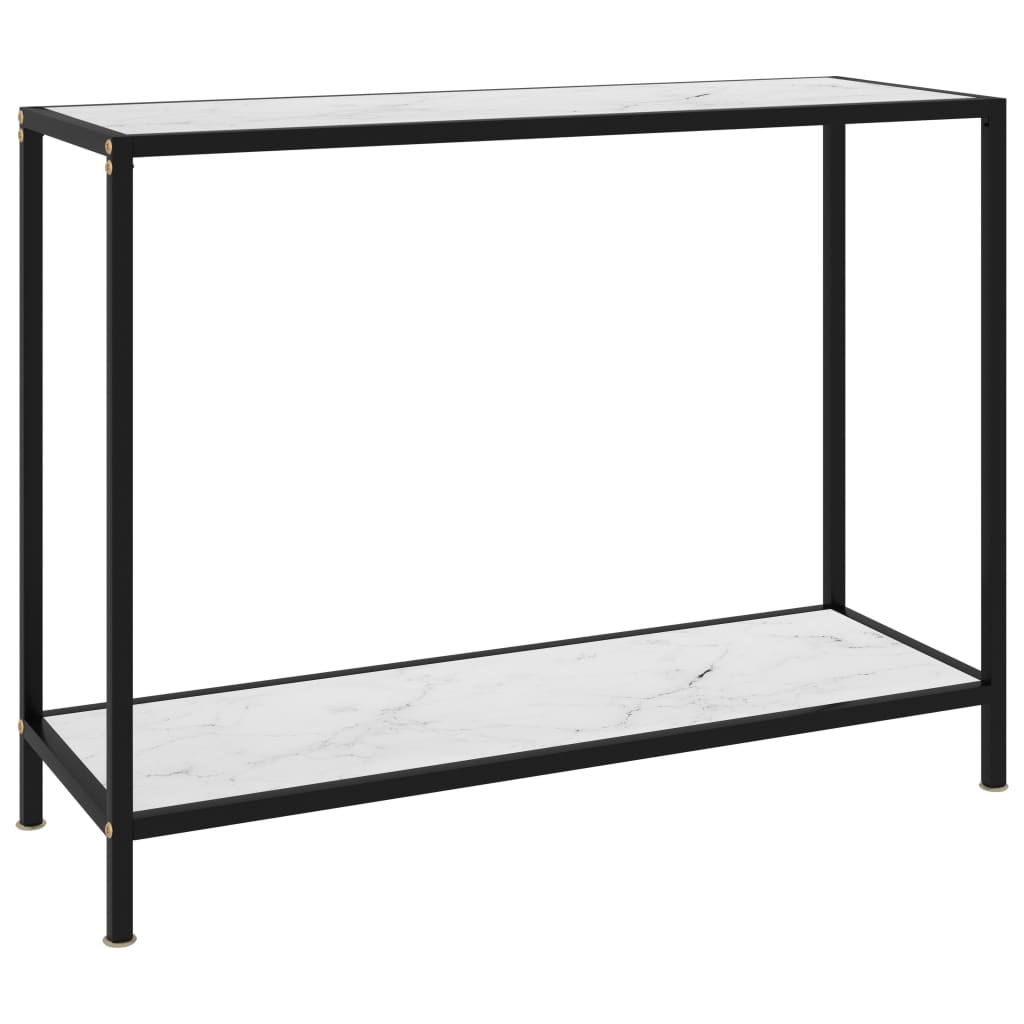 VXL8720286057650_a_en_hd_1.jpg vidaXL Konzolový stolík, biely 100x35x75 cm, tvrdené sklo – Obrázok 1