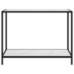 vidaXL Konzolový stolík, biely 100x35x75 cm, tvrdené sklo – Obrázok 2