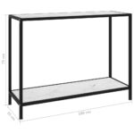 vidaXL Konzolový stolík, biely 100x35x75 cm, tvrdené sklo – Obrázok 6