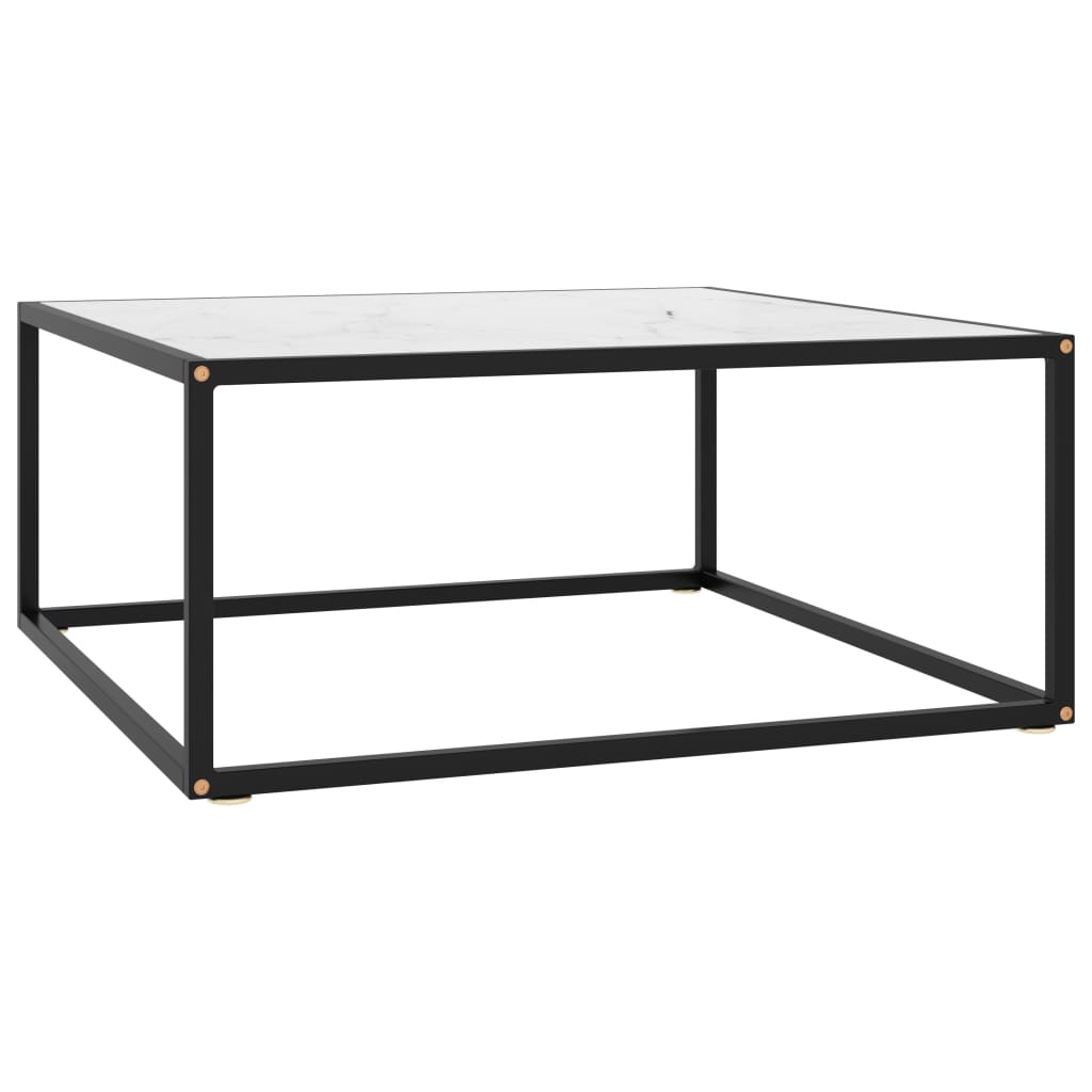 VXL8720286058053_a_en_hd_1.jpg vidaXL Konferenčný stolík, čierny, biele mramorové sklo 80x80x35 cm – Obrázok 1