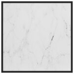 vidaXL Konferenčný stolík, čierny, biele mramorové sklo 80x80x35 cm – Obrázok 3