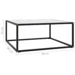 vidaXL Konferenčný stolík, čierny, biele mramorové sklo 80x80x35 cm – Obrázok 5