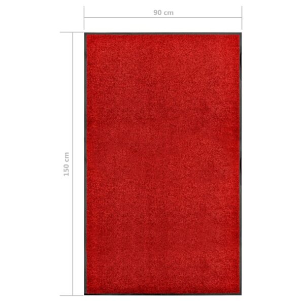 vidaXL Rohožka, prateľná, červená 90x150 cm – Obrázok 6