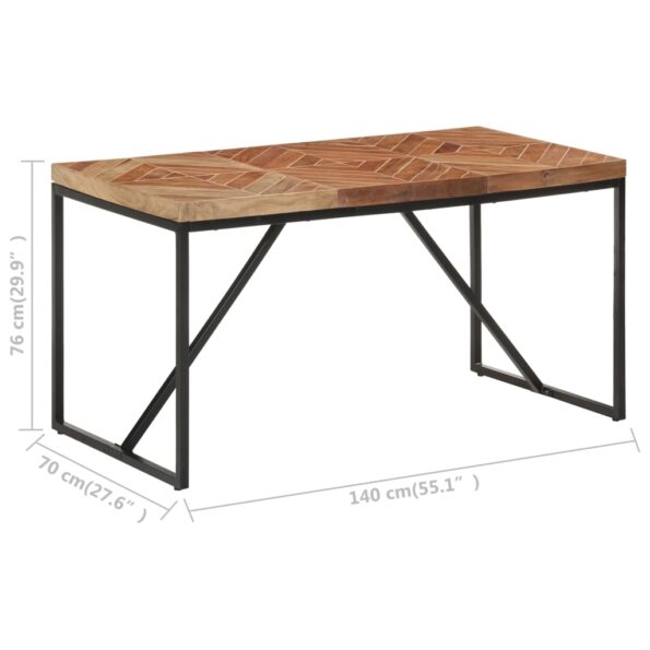 vidaXL Jedálenský stôl 140x70x76 cm akáciový a mangovníkový masív – Obrázok 7