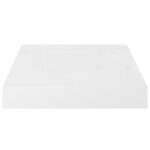vidaXL Plávajúce nástenné police 2 ks, lesklé biele 23x23,5x3,8cm, MDF – Obrázok 5