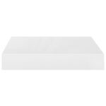 vidaXL Plávajúce nástenné police 2 ks, lesklé biele 23x23,5x3,8cm, MDF – Obrázok 6