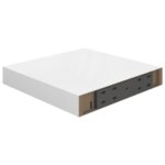 vidaXL Plávajúce nástenné police 2 ks, lesklé biele 23x23,5x3,8cm, MDF – Obrázok 7