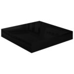 vidaXL Plávajúce nástenné police 2ks, lesklé čierne 23x23,5x3,8cm, MDF – Obrázok 4