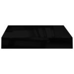 vidaXL Plávajúce nástenné police 2ks, lesklé čierne 23x23,5x3,8cm, MDF – Obrázok 6