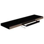 vidaXL Plávajúce nástenné police 4ks, lesklé čierne 90x23,5x3,8cm, MDF – Obrázok 8