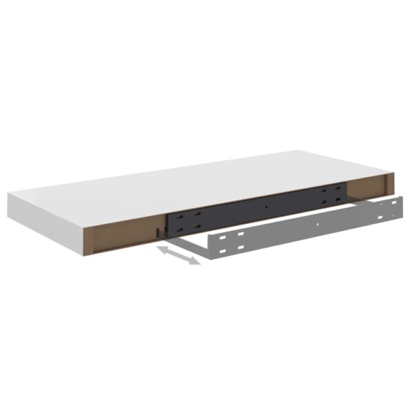 vidaXL Plávajúce nástenné police 2 ks, biele 60x23,5x3,8 cm, MDF – Obrázok 7
