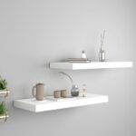 vidaXL Plávajúce nástenné police 2 ks, biele 60x23,5x3,8 cm, MDF