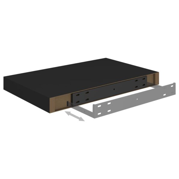 vidaXL Plávajúce nástenné police 2 ks, čierne 40x23x3,8 cm, MDF – Obrázok 7