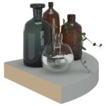 vidaXL Plávajúca rohová polica, sivá 25x25x3,8 cm, MDF – Obrázok 3