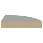 vidaXL Plávajúca rohová polica, sivá 25x25x3,8 cm, MDF – Obrázok 5
