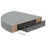 vidaXL Plávajúca rohová polica, sivá 25x25x3,8 cm, MDF – Obrázok 7