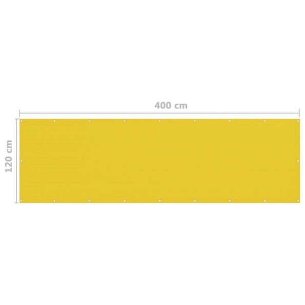 vidaXL Balkónová markíza, žltá 120x400 cm, HDPE – Obrázok 5