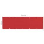 vidaXL Balkónová markíza, červená 90x300 cm, HDPE – Obrázok 5