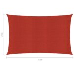 vidaXL Tieniaca plachta 160 g/m² červená 2x4 m HDPE – Obrázok 6