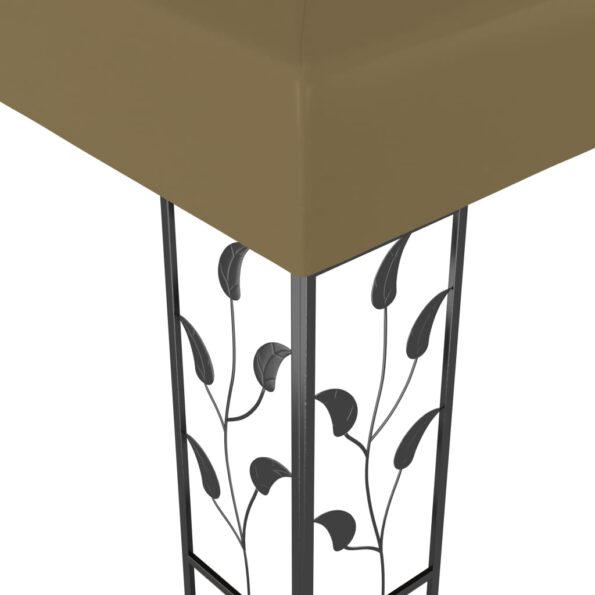 vidaXL Altánok 3x3 m, sivohnedý 180 g/m² – Obrázok 3