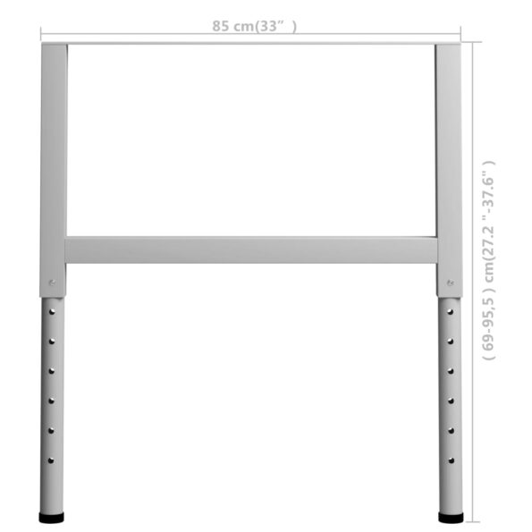 vidaXL Rámy na pracovné stoly 2 ks kovové 85x(69x95,5) cm sivé – Obrázok 9