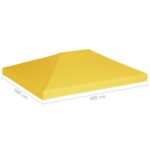 vidaXL Strieška na altánok 270 g/m², 4x3 m, žltá – Obrázok 8