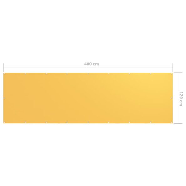 vidaXL Balkónová markíza, žltá 120x400 cm, oxfordská látka – Obrázok 5