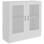 vidaXL Vitrína, biela 82,5x30,5x80 cm, kompozitné drevo – Obrázok 2