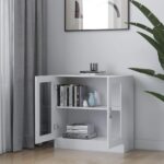 vidaXL Vitrína, biela 82,5x30,5x80 cm, kompozitné drevo – Obrázok 3