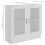 vidaXL Vitrína, biela 82,5x30,5x80 cm, kompozitné drevo – Obrázok 8