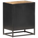 vidaXL Nočný stolík 40x30x50 cm surové mangovníkové drevo a rákos – Obrázok 7