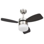 vidaXL Stropný ventilátor so svetlom a ovládačom 76 cm, tmavohnedý – Obrázok 2