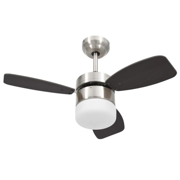 vidaXL Stropný ventilátor so svetlom a ovládačom 76 cm, tmavohnedý – Obrázok 2