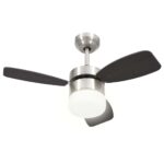 vidaXL Stropný ventilátor so svetlom a ovládačom 76 cm, tmavohnedý – Obrázok 4