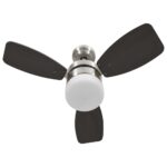 vidaXL Stropný ventilátor so svetlom a ovládačom 76 cm, tmavohnedý – Obrázok 5