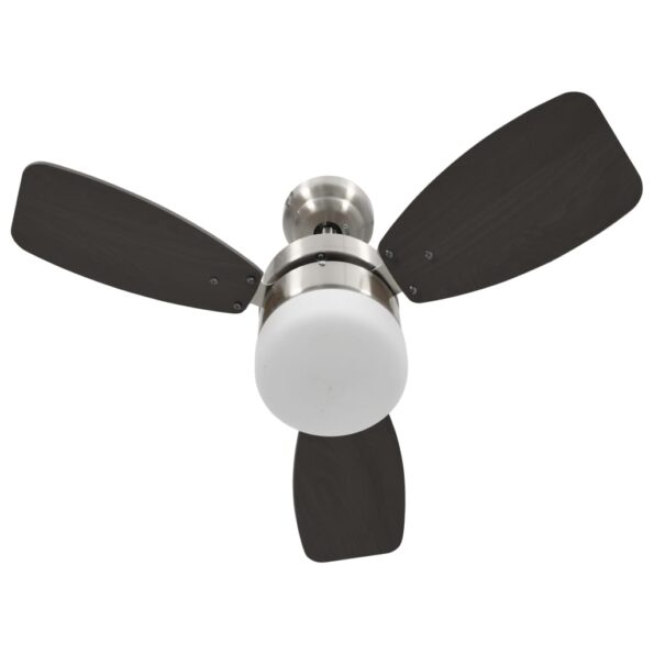 vidaXL Stropný ventilátor so svetlom a ovládačom 76 cm, tmavohnedý – Obrázok 5