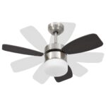 vidaXL Stropný ventilátor so svetlom a ovládačom 76 cm, tmavohnedý – Obrázok 6