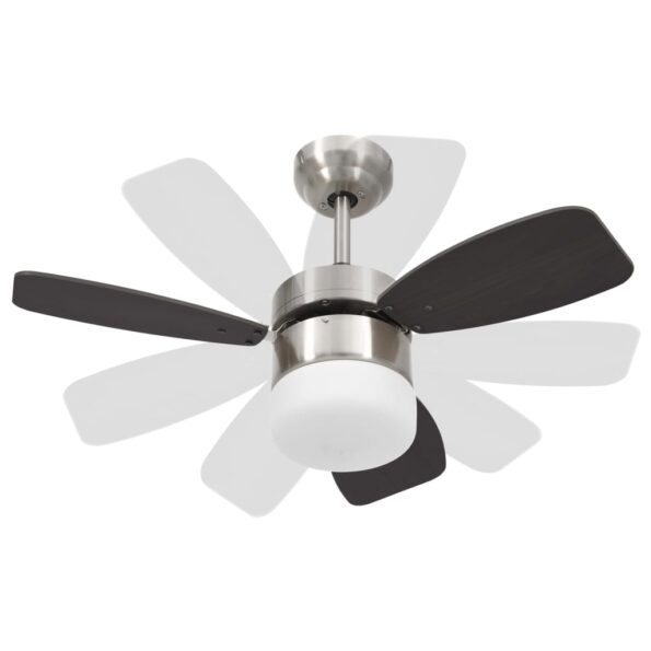 vidaXL Stropný ventilátor so svetlom a ovládačom 76 cm, tmavohnedý – Obrázok 6