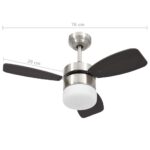 vidaXL Stropný ventilátor so svetlom a ovládačom 76 cm, tmavohnedý – Obrázok 9