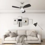 vidaXL Stropný ventilátor so svetlom a ovládačom 76 cm, tmavohnedý