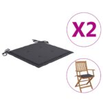 vidaXL Podložky na záhradné stoličky 2 ks 40x40x4 cm, oxfordská látka – Obrázok 2