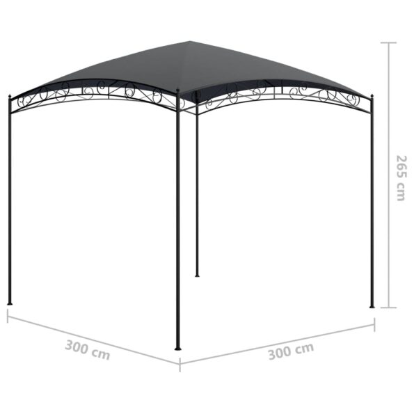 vidaXL Altánok 3x3x2,65 m antracitový 180 g/m² – Obrázok 5