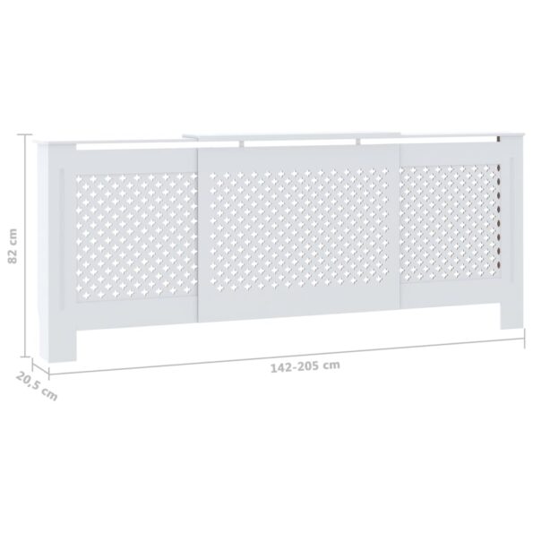 vidaXL Kryt na radiátor biely 205 cm MDF – Obrázok 8