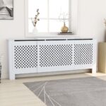 vidaXL Kryt na radiátor biely 205 cm MDF