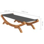 vidaXL Vonkajšia posteľ 100x188,5x44 cm ohýbaný masív antracitová – Obrázok 6