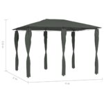 vidaXL Altánok s poťahmi na stĺpiky 3x4x2,6 m, antracitový 160 g/m² – Obrázok 4