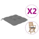 vidaXL Podložky na stoličku 2 ks, sivé 40x40x7 cm, oxfordská látka – Obrázok 2